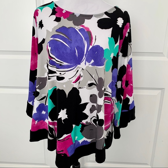 Alfred Dunner Tops - Alfred Dunner Floral Slinky Swing Top - 2X - EUC